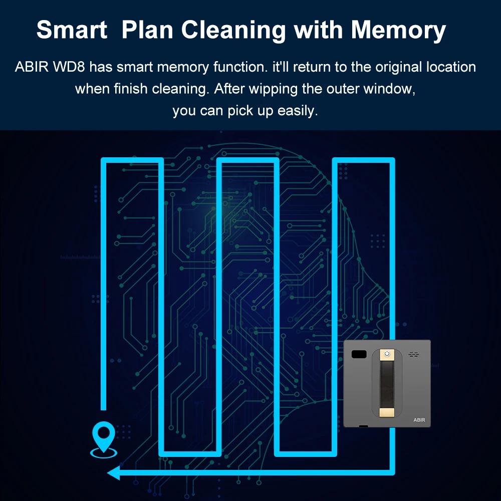 Robot Window Vacuum Cleaner,Dual Water Spray,Laser Sensor,Smart Home Glass Wall Wet Dry Cleaning ,APP&Remote Control