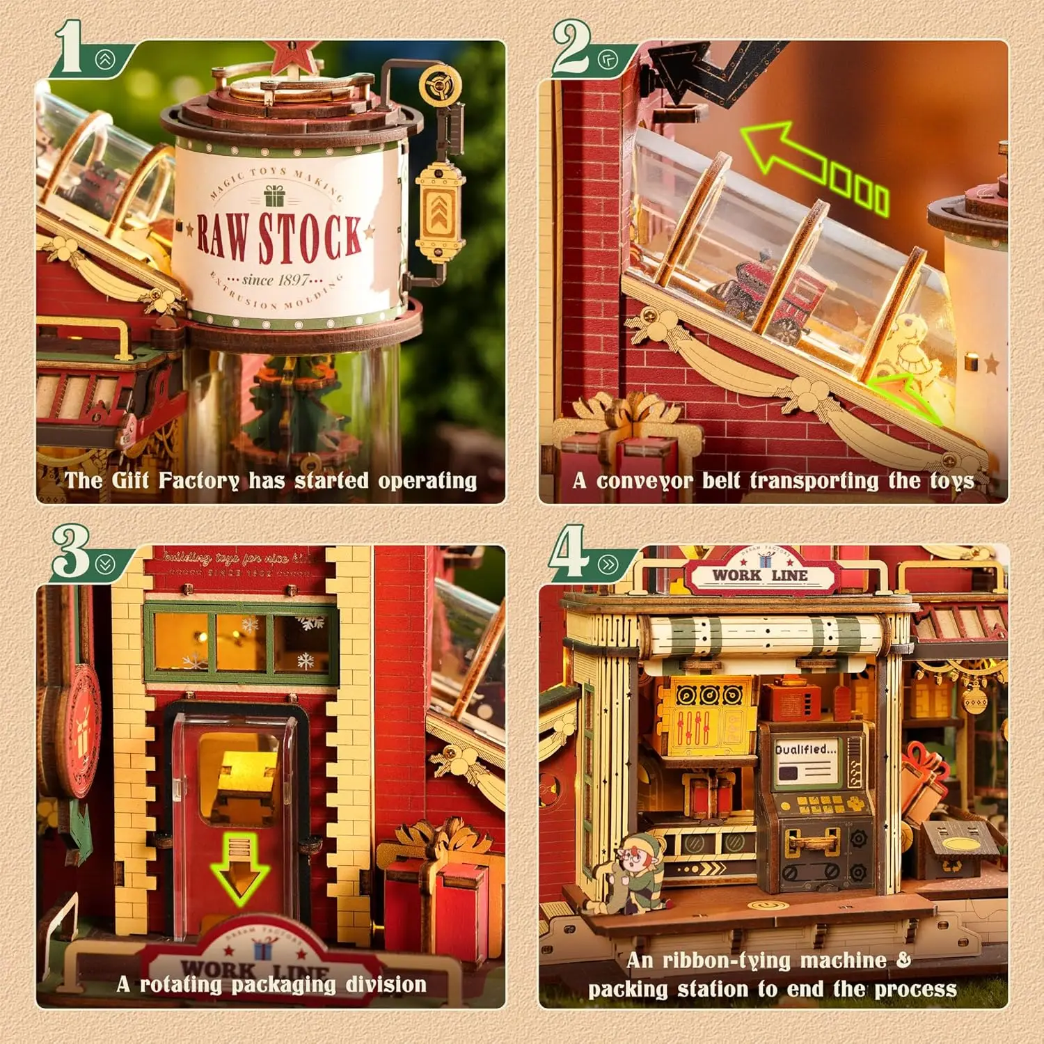 Robotime Rokr Wooden Music Box Christmas Dream Gift Factory 3D Wooden Puzzles Wooden Model Kits Build Best Gifts for Robotime Rokr Wooden Music Box Christmas Dream Gift Factory 3D Wooden Puzzles Wooden Model Kits Build Best Gifts for