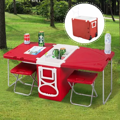Rolling Cooler with Built-in Picnic Table Rolling Cooler with Built-in Picnic Table