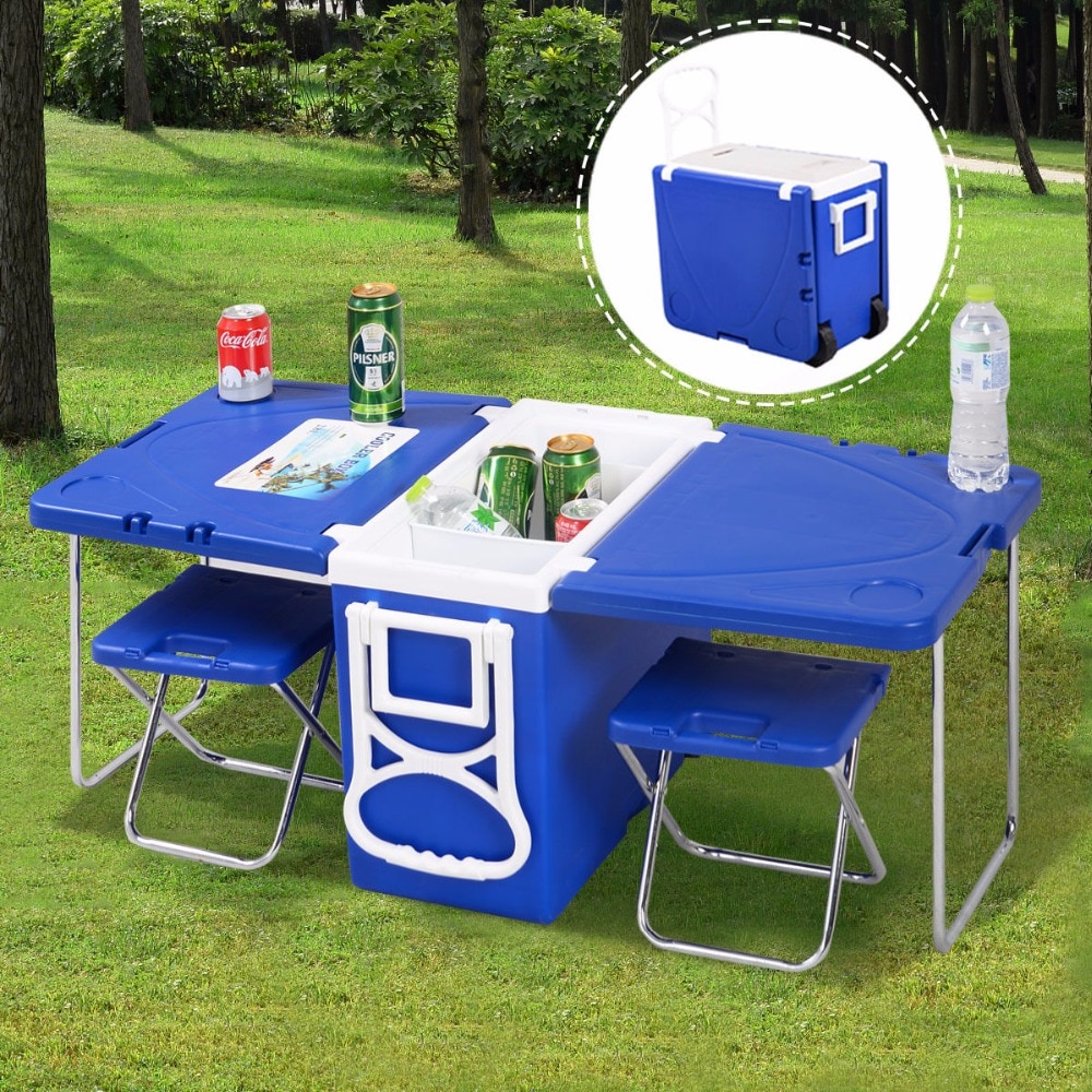 Rolling Cooler with Built-in Picnic Table Rolling Cooler with Built-in Picnic Table