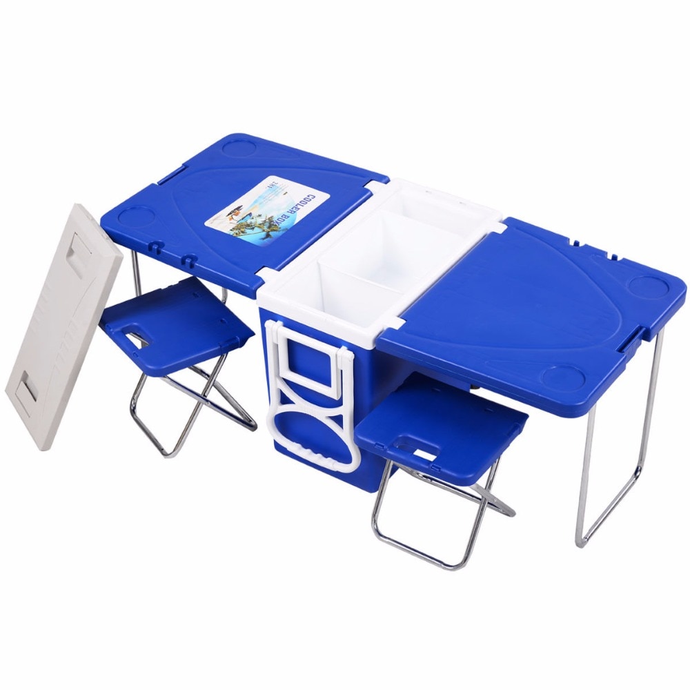Rolling Cooler with Built-in Picnic Table Rolling Cooler with Built-in Picnic Table