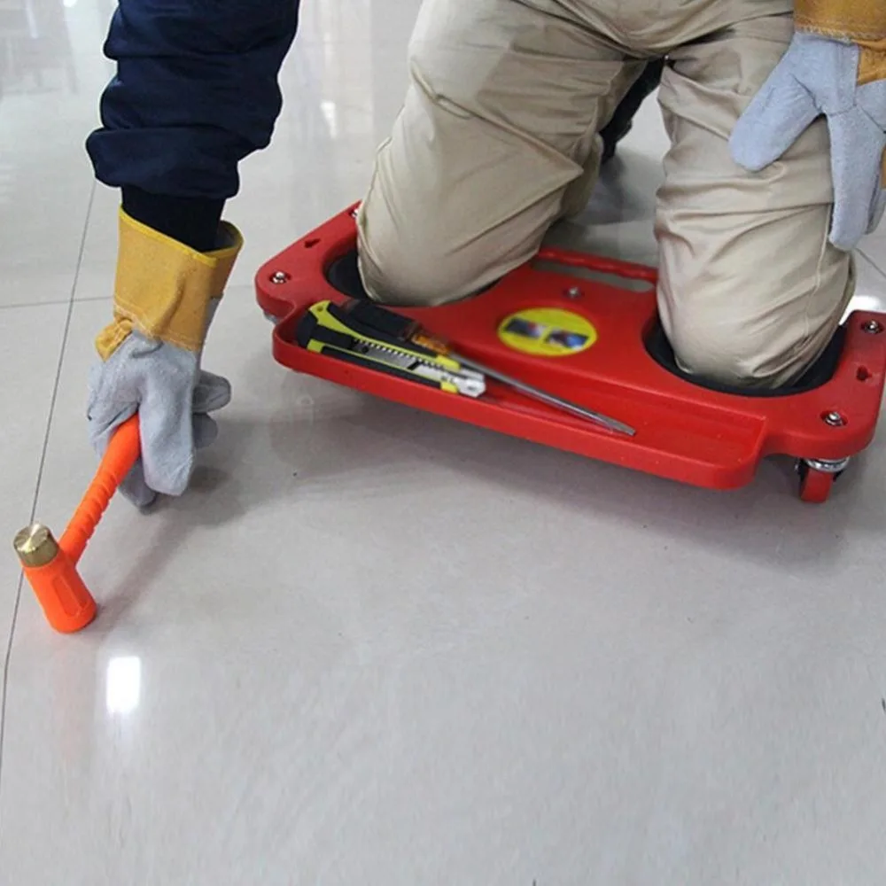 Rolling Knee Protection Pad with Wheels Built in Foam Padded per Platform Laying Tile or Vinyl Auto Repair Protecting