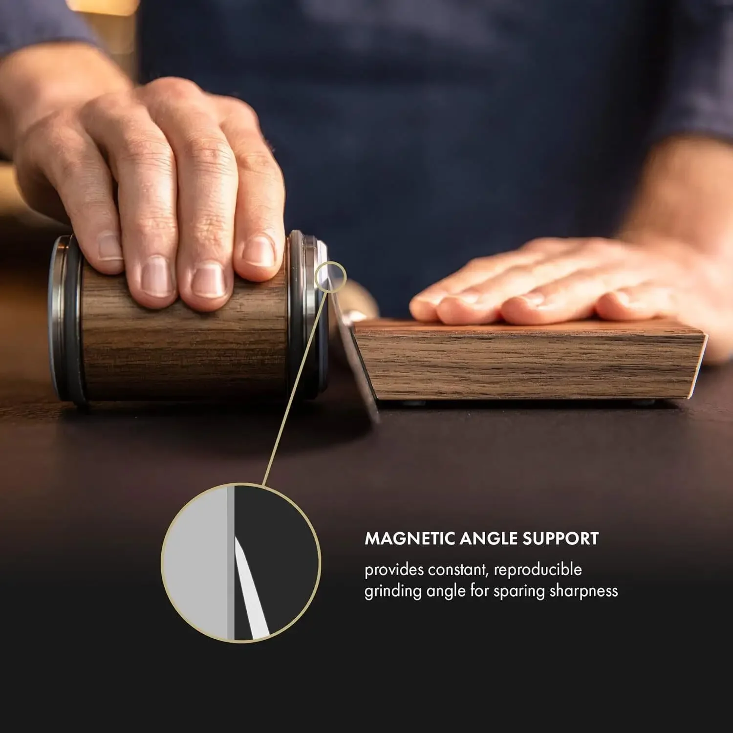 Rolling Knife Sharpener Magnetic Knife Holder Diamond Sharpening Stone Kit with 15 and 20 Degrees Angle Roller Kitchen