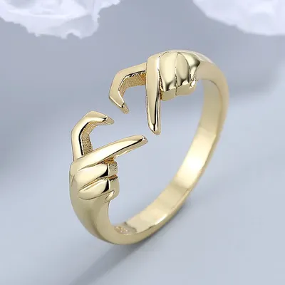 Romantic Love Hand with Heart Shaped Ring Creative Couple Silver Color Adjustable Open Rings Personality Party Jewelry Romantic Love Hand with Heart Shaped Ring Creative Couple Silver Color Adjustable Open Rings Personality Party Jewelry