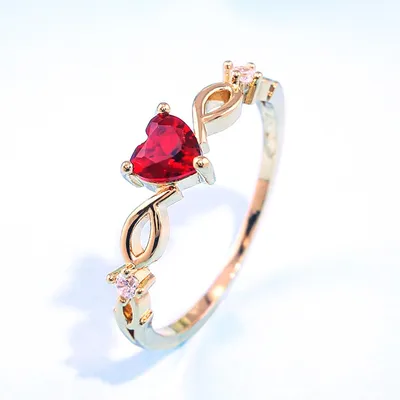 Romantic Simple Heart Ring with Stone Romantic Simple Heart Ring with Stone