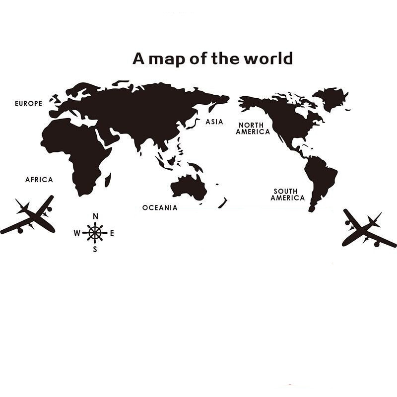 Room Decor World Map 3D Stickers
