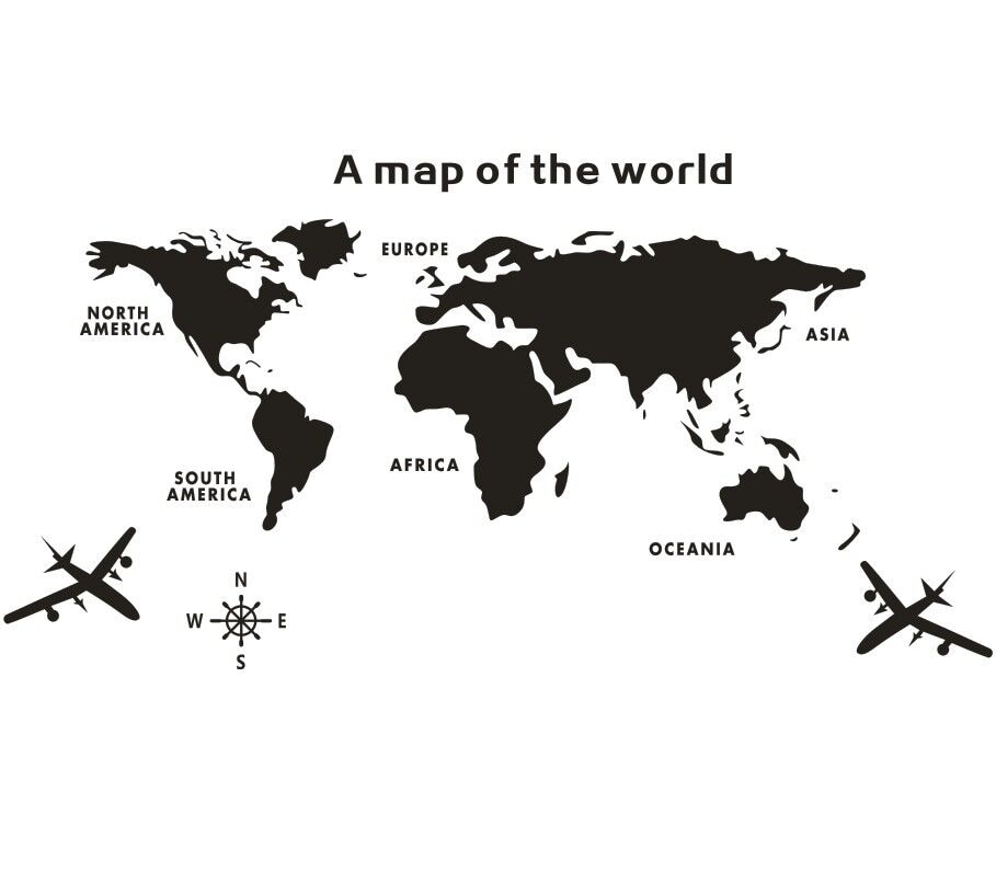 Room Decor World Map 3D Stickers