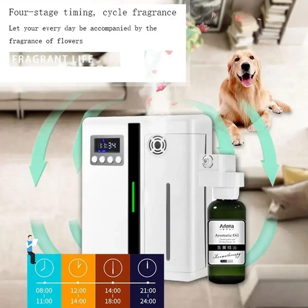 Room Fragrance Diffuser Wall Mounted Hotel Air Freshener Bluetooth Essential Oils Diffuser Built-in Fan Electric Smell Room Fragrance Diffuser Wall Mounted Hotel Air Freshener Bluetooth Essential Oils Diffuser Built-in Fan Electric Smell