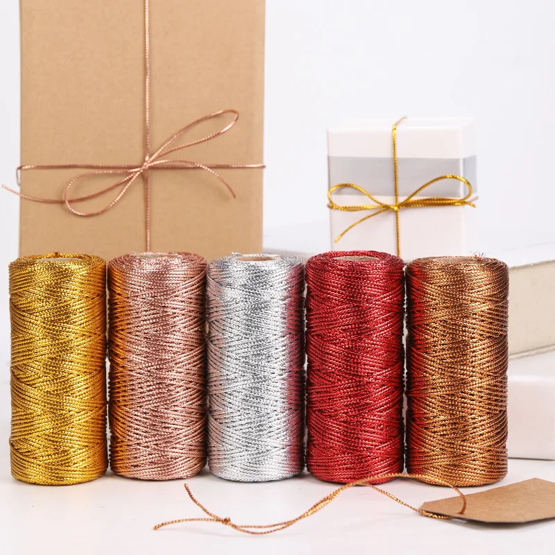 Rope Gold Silver Cord Gift Packaging String For Jewelry Making Lanyard Thread Cord DIY Bracelet Christmas Home Decor Rope Gold Silver Cord Gift Packaging String For Jewelry Making Lanyard Thread Cord DIY Bracelet Christmas Home Decor