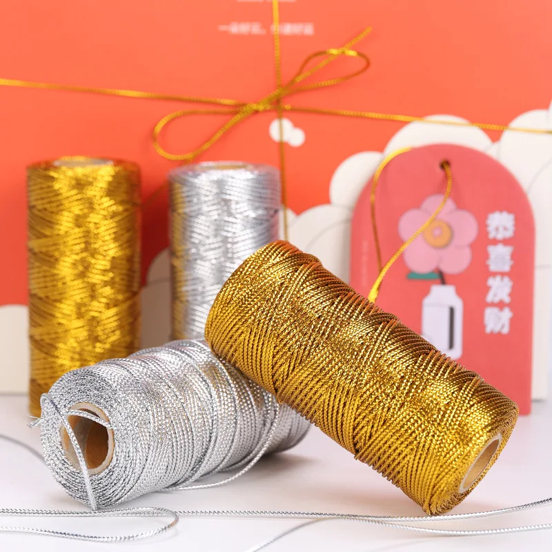 Rope Gold Silver Cord Gift Packaging String For Jewelry Making Lanyard Thread Cord DIY Bracelet Christmas Home Decor Rope Gold Silver Cord Gift Packaging String For Jewelry Making Lanyard Thread Cord DIY Bracelet Christmas Home Decor