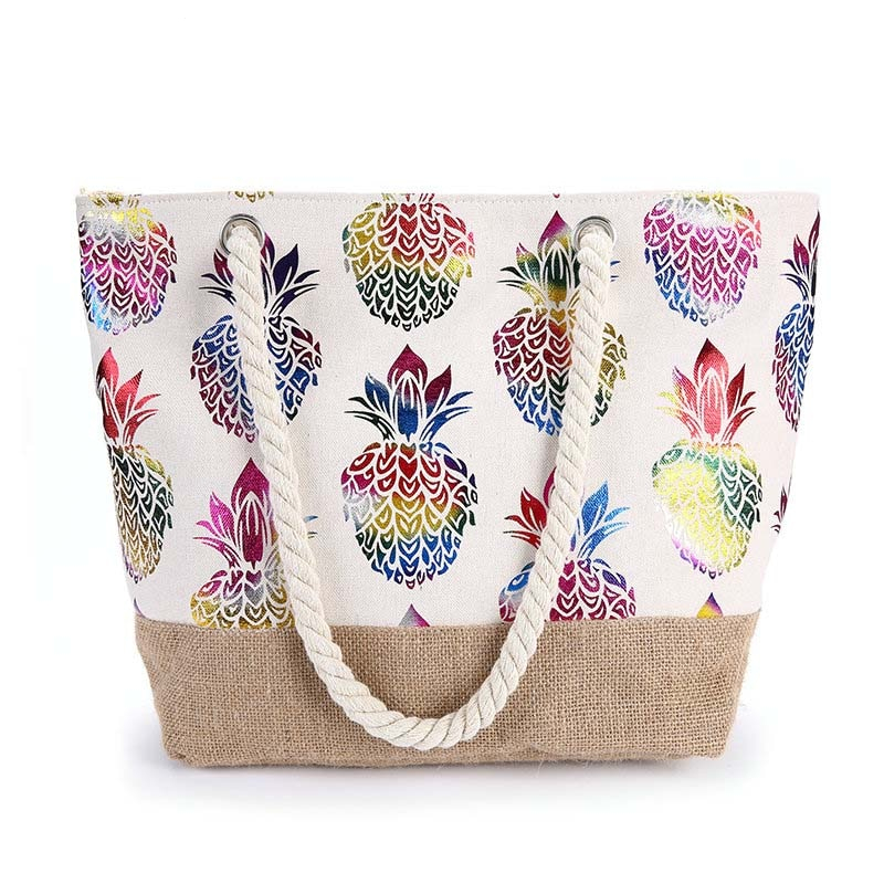Rope Strap Canvas Beach Tote Rope Strap Canvas Beach Tote