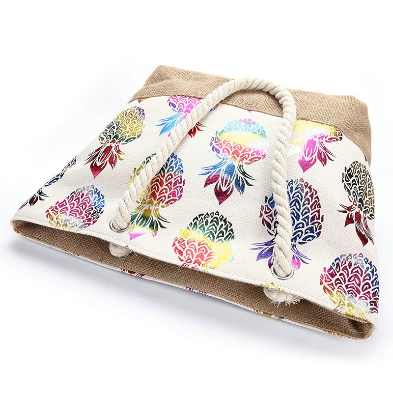 Rope Strap Canvas Beach Tote