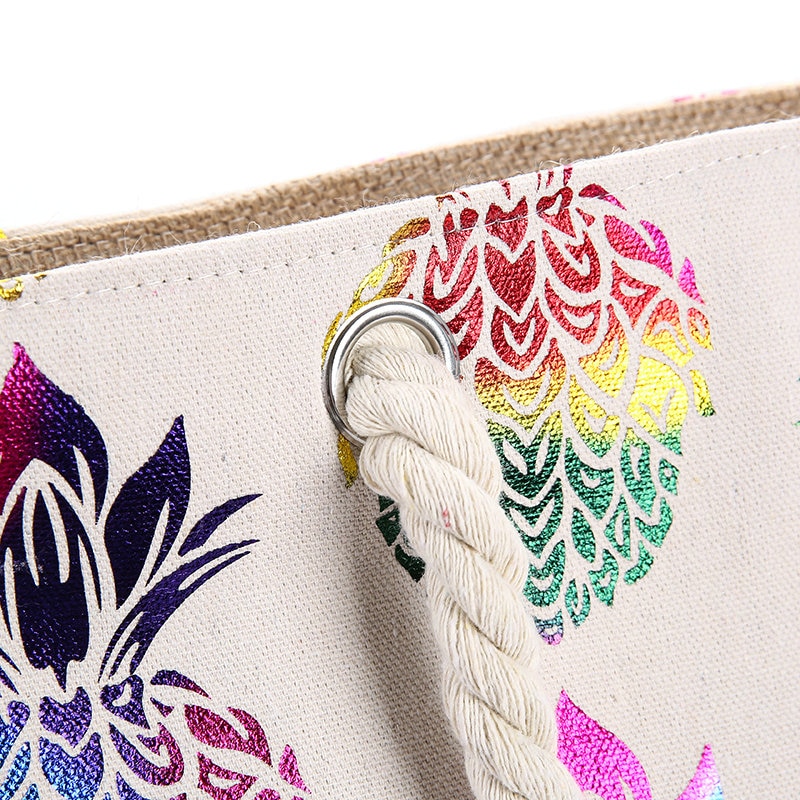 Rope Strap Canvas Beach Tote
