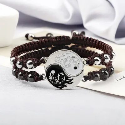 Rope Yin Yang Matching Bracelets (2pcs) Rope Yin Yang Matching Bracelets (2pcs)
