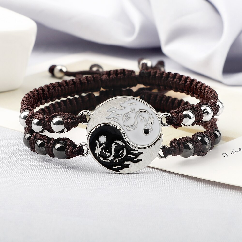 Rope Yin Yang Matching Bracelets (2pcs)