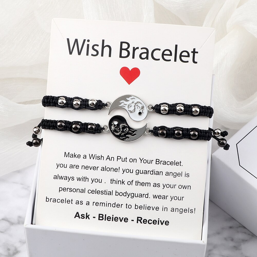 Rope Yin Yang Matching Bracelets (2pcs) Rope Yin Yang Matching Bracelets (2pcs)