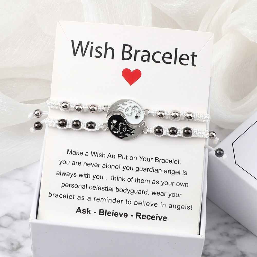 Rope Yin Yang Matching Bracelets (2pcs) Rope Yin Yang Matching Bracelets (2pcs)