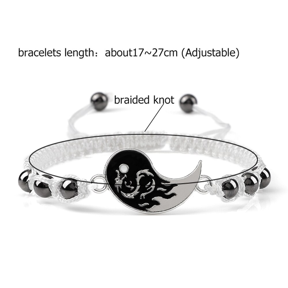 Rope Yin Yang Matching Bracelets (2pcs) Rope Yin Yang Matching Bracelets (2pcs)