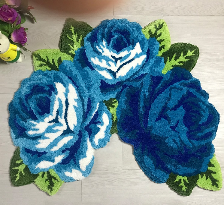 Rose Design Bathroom Toilet Rug Rose Design Bathroom Toilet Rug