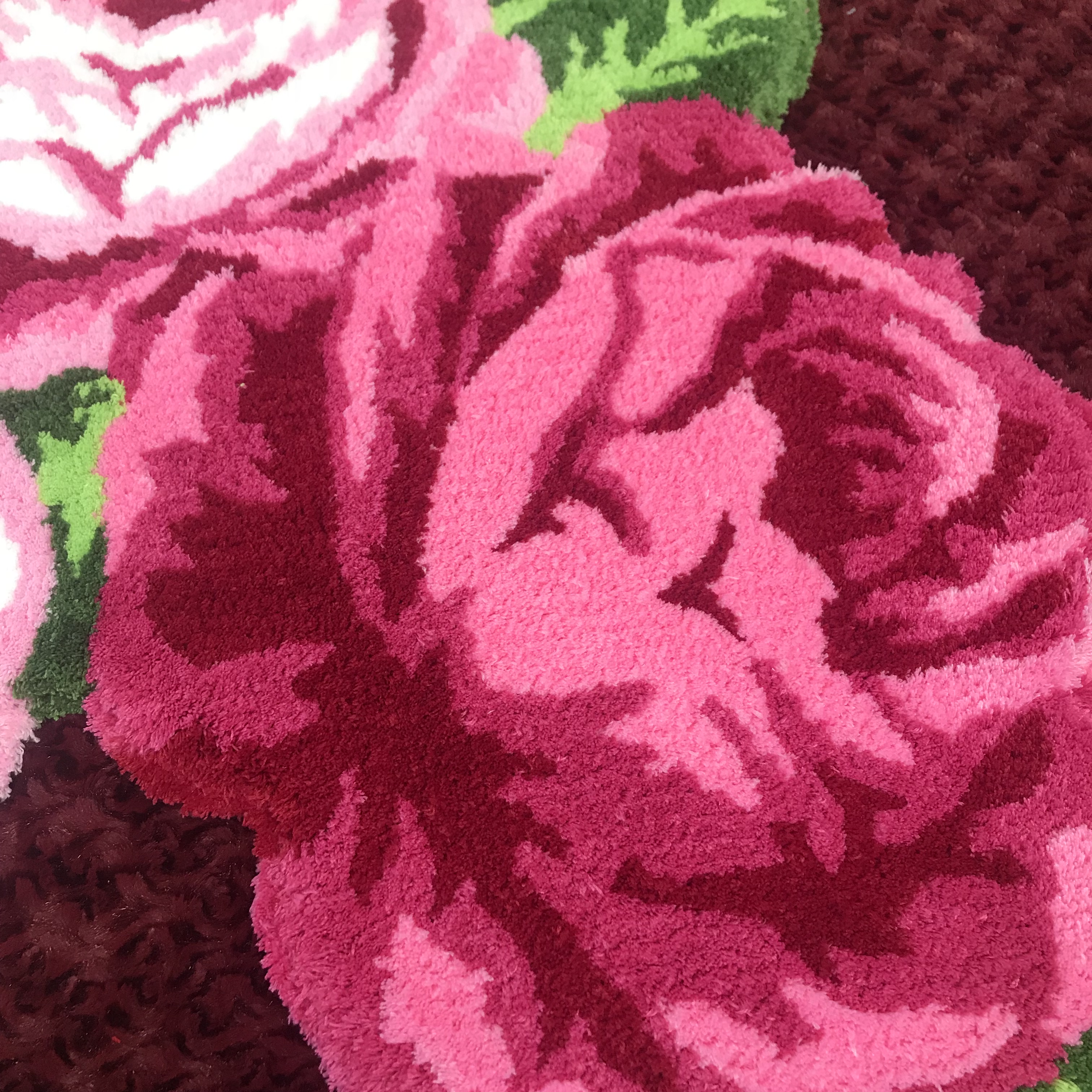 Rose Design Bathroom Toilet Rug Rose Design Bathroom Toilet Rug