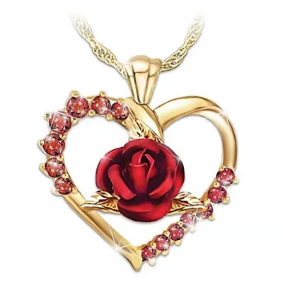 Rose Pendant Necklace Ladies Jewelry