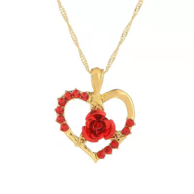 Rose Pendant Necklace Ladies Jewelry