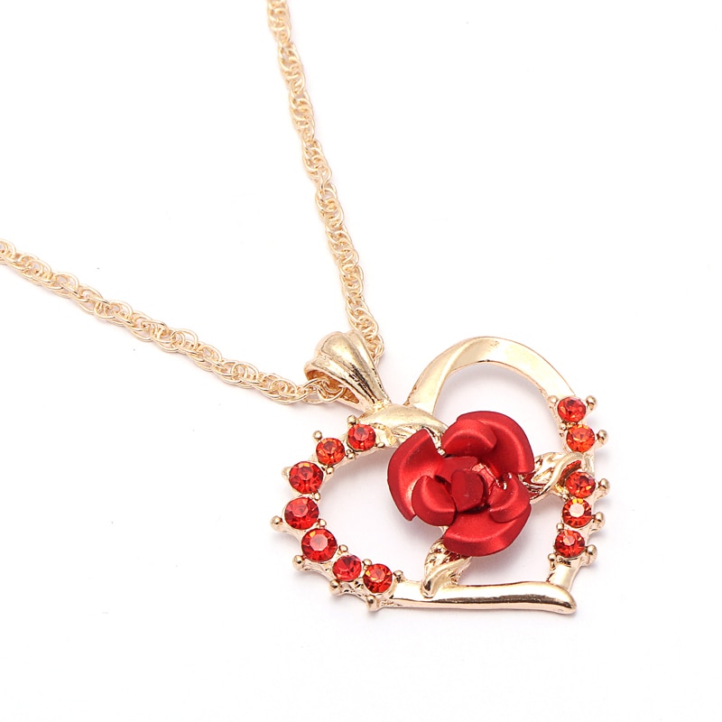 Rose Pendant Necklace Ladies Jewelry