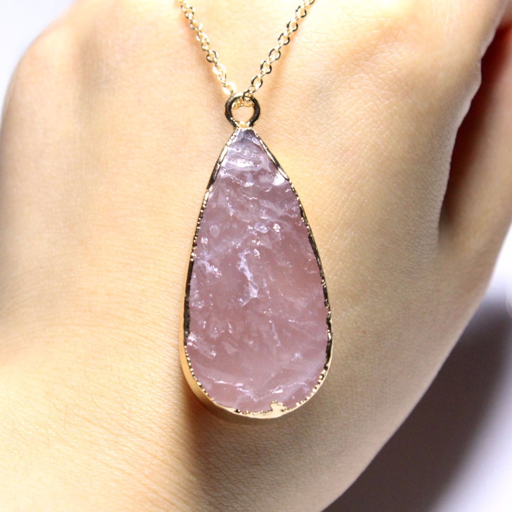 Rose Quartz Necklace Crystal Pendant Rose Quartz Necklace Crystal Pendant