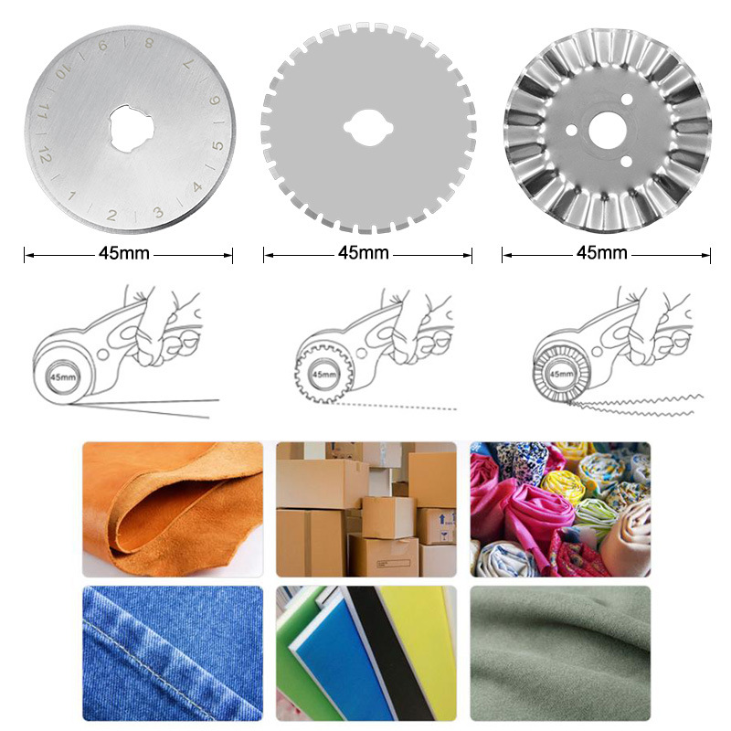 Rotary Cutter for Fabric with 10 Extra Blades