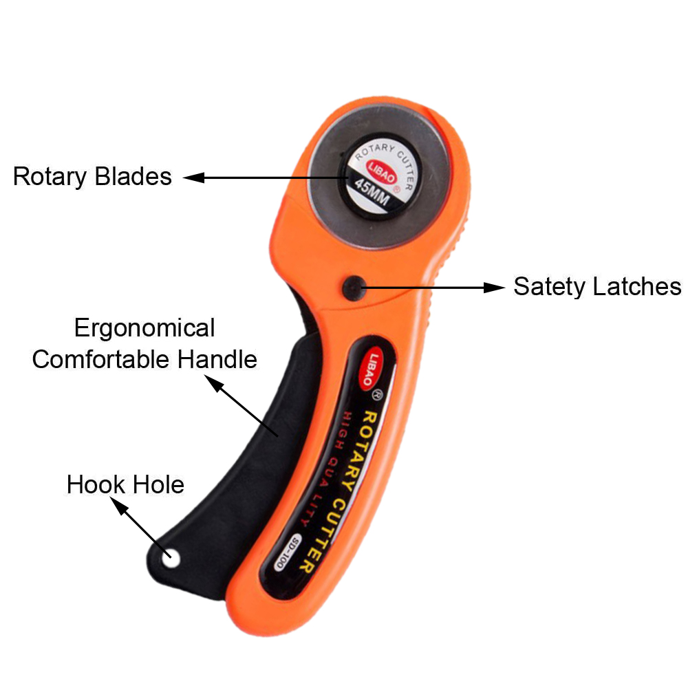 Rotary Cutter for Fabric with 10 Extra Blades