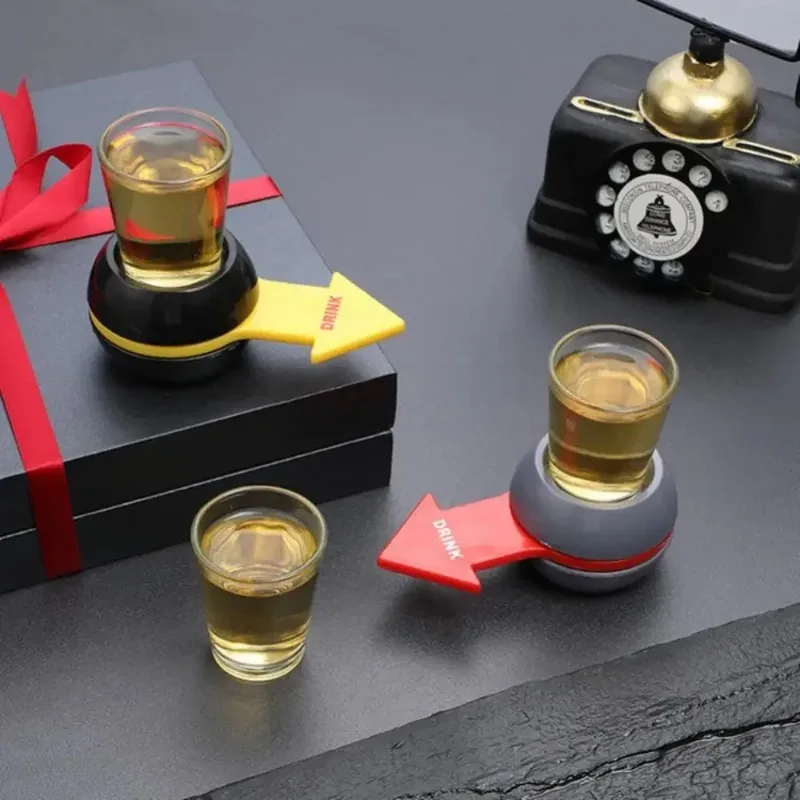 Rotatable Arrow Beer Wine Board Game Pointer Shot Spinner Party Game Glass Cup Kit Spin Drinking Game Table Home