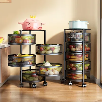 Rotatable Vegetable Trolley on Wheels