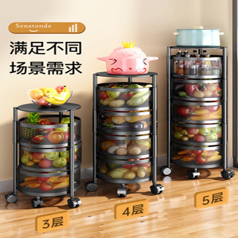 Rotatable Vegetable Trolley on Wheels