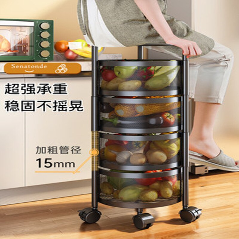 Rotatable Vegetable Trolley on Wheels