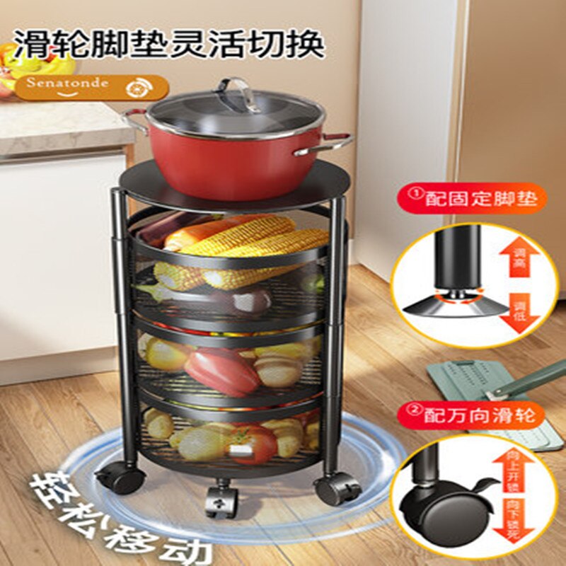 Rotatable Vegetable Trolley on Wheels
