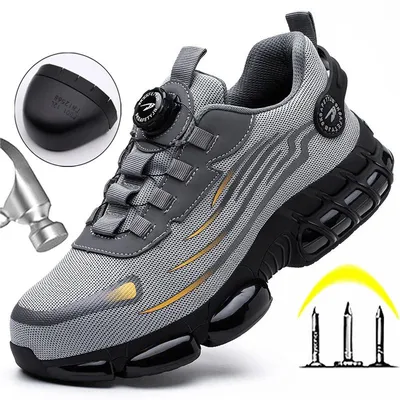 Rotating Button Safety Shoes Anti-smash Anti-puncture Work Shoes Fashion Sport Shoes Security Protective Boots Rotating Button Safety Shoes Anti-smash Anti-puncture Work Shoes Fashion Sport Shoes Security Protective Boots