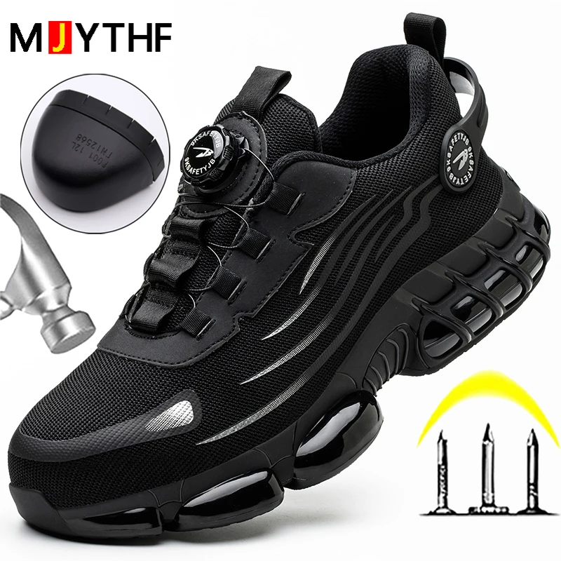 Rotating Button Safety Shoes Anti-smash Anti-puncture Work Shoes Fashion Sport Shoes Security Protective Boots Rotating Button Safety Shoes Anti-smash Anti-puncture Work Shoes Fashion Sport Shoes Security Protective Boots