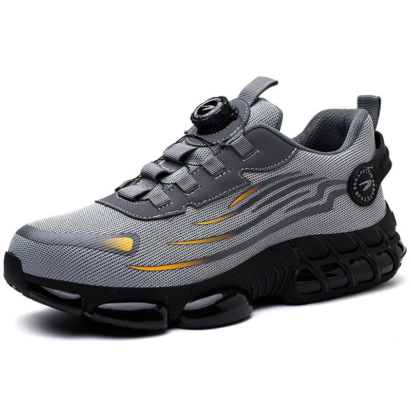 Rotating Button Safety Shoes Men Anti-smash Anti-puncture Work Shoes Fashion Men Safety Sport Shoes Security Protective Rotating Button Safety Shoes Men Anti-smash Anti-puncture Work Shoes Fashion Men Safety Sport Shoes Security Protective