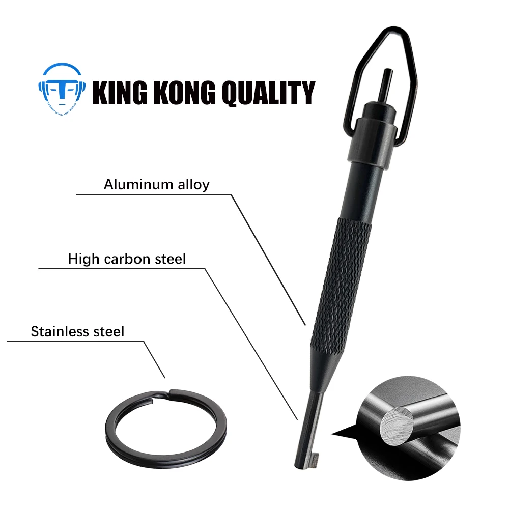 Rotating Handcuff Key, High Carbon Steel + Aluminum Alloy, with Key Ring, Police Handcuff Key for All Standard Series