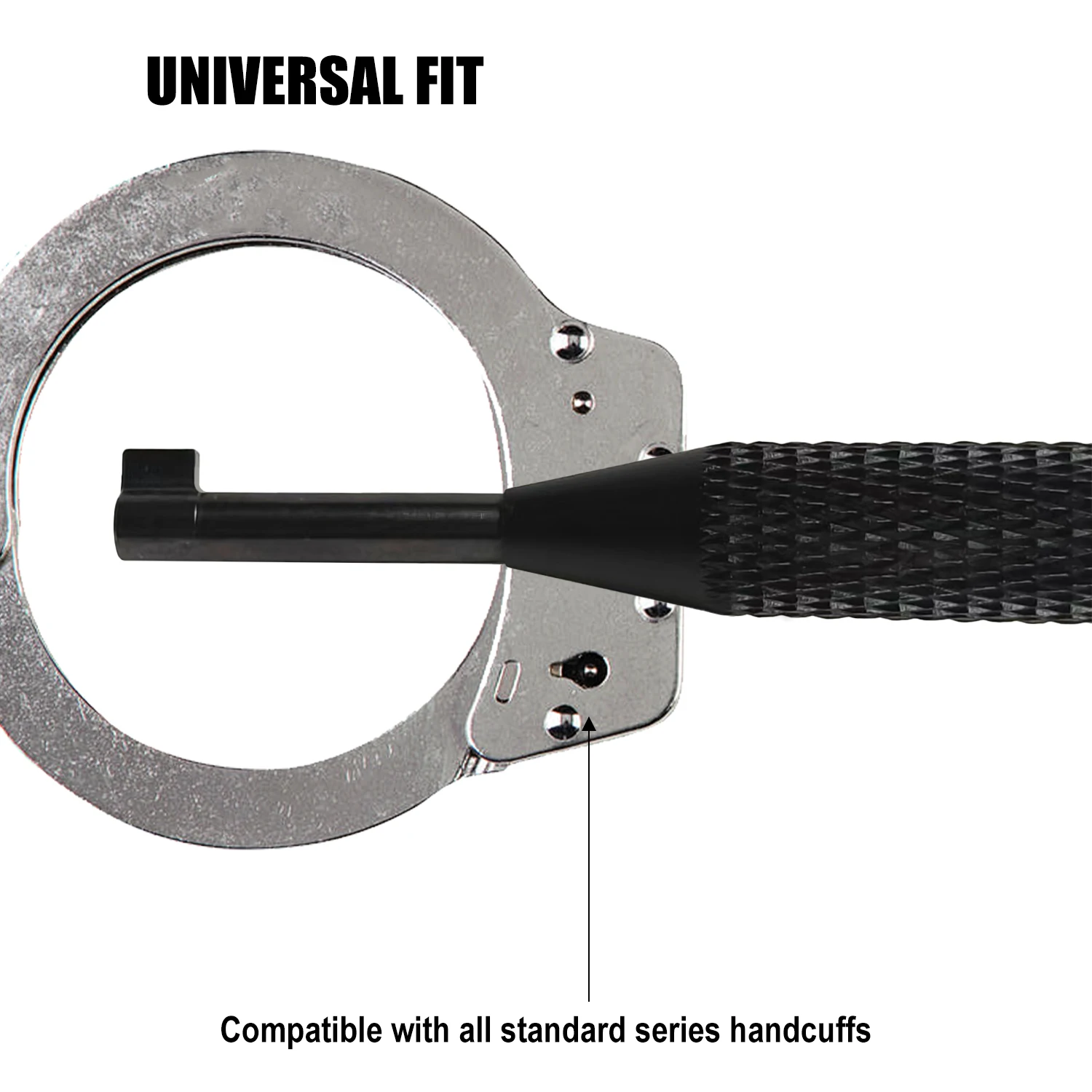 Rotating Handcuff Key, High Carbon Steel + Aluminum Alloy, with Key Ring, Police Handcuff Key for All Standard Series