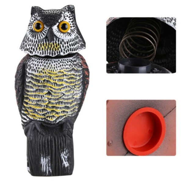 Rotating Head Garden Owl Decoy