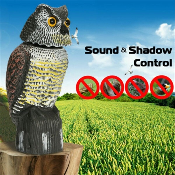 Rotating Head Garden Owl Decoy