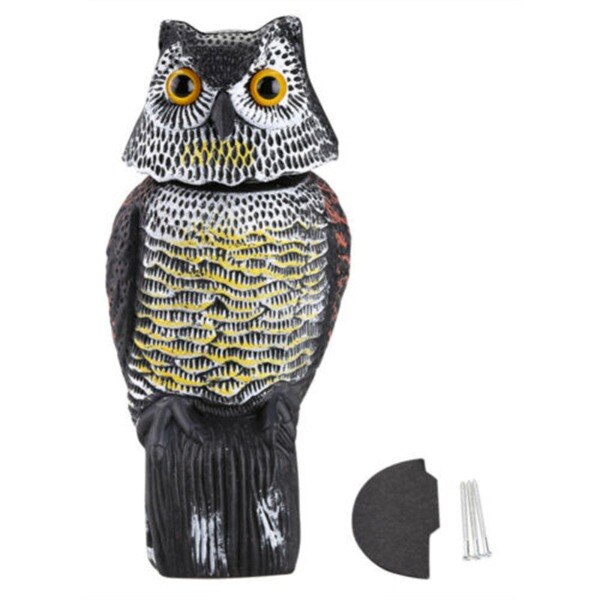 Rotating Head Garden Owl Decoy