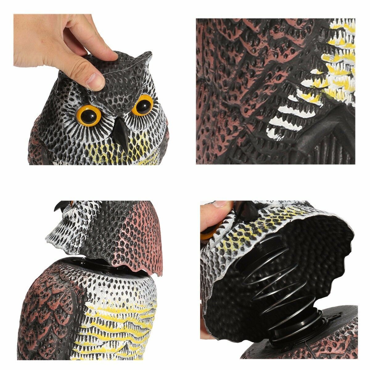 Rotating Head Garden Owl Decoy