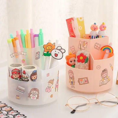 Rotating Pencil Holder with 3 Grids