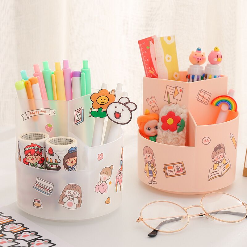 Rotating Pencil Holder with 3 Grids