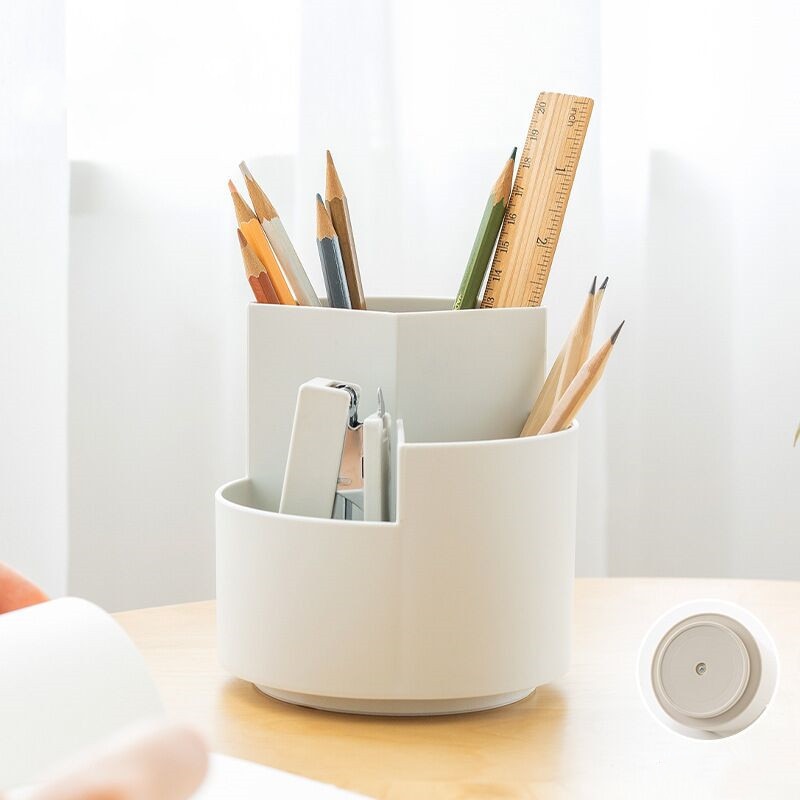Rotating Pencil Holder with 3 Grids