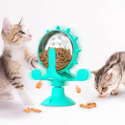 Rotating Wheel Cat Treat Dispenser Toy Rotating Wheel Cat Treat Dispenser Toy