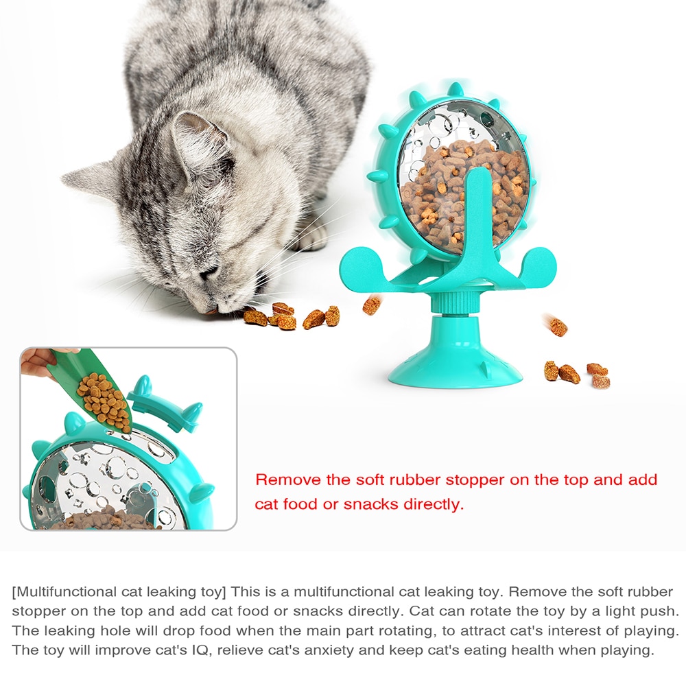 Rotating Wheel Cat Treat Dispenser Toy Rotating Wheel Cat Treat Dispenser Toy