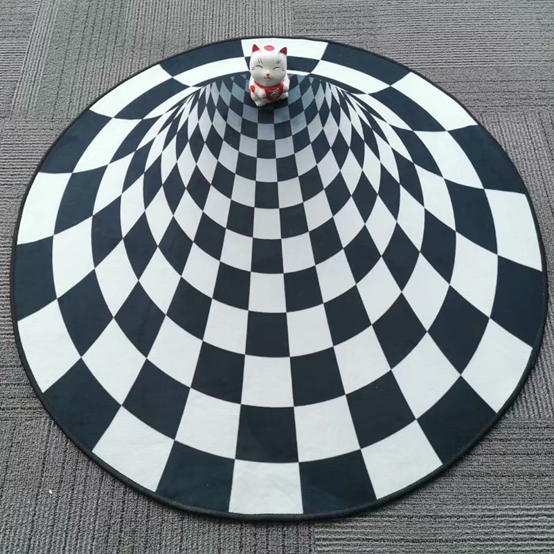 Round 3D Optical Illusion Rug Round 3D Optical Illusion Rug